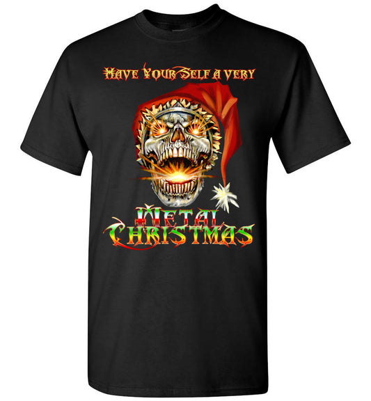 Funny Skull Santa Heavy Metal Christmas Holiday Shirt Glidan s-5xl - Inlumined Arts LLC