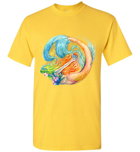 Colorswirl Rainbow Siren Mermaid Beachwear t-shirt  Unisex - Inlumined Arts LLC