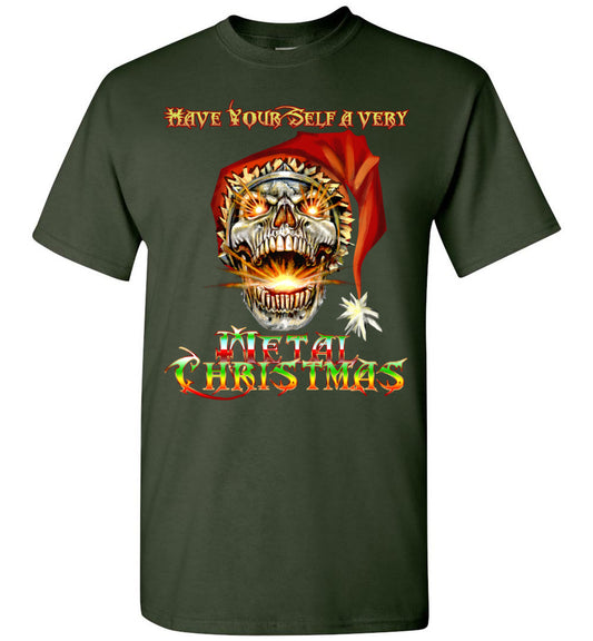 Funny Skull Santa Heavy Metal Christmas Holiday Shirt Glidan s-5xl - Inlumined Arts LLC