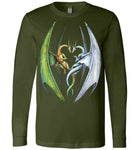 Entwined Dragons- Fantasy Art Unisex Long Sleeve Graphic Shirt ( S-2xL)