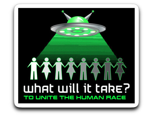 Alien Invasion Ufo Sticker Deal 3" - Inlumined Arts LLC