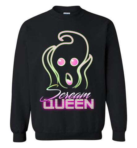 Scream Queen Funny Halloween Screaming Ghost Spirit Face Art SweatShirt UNISEX