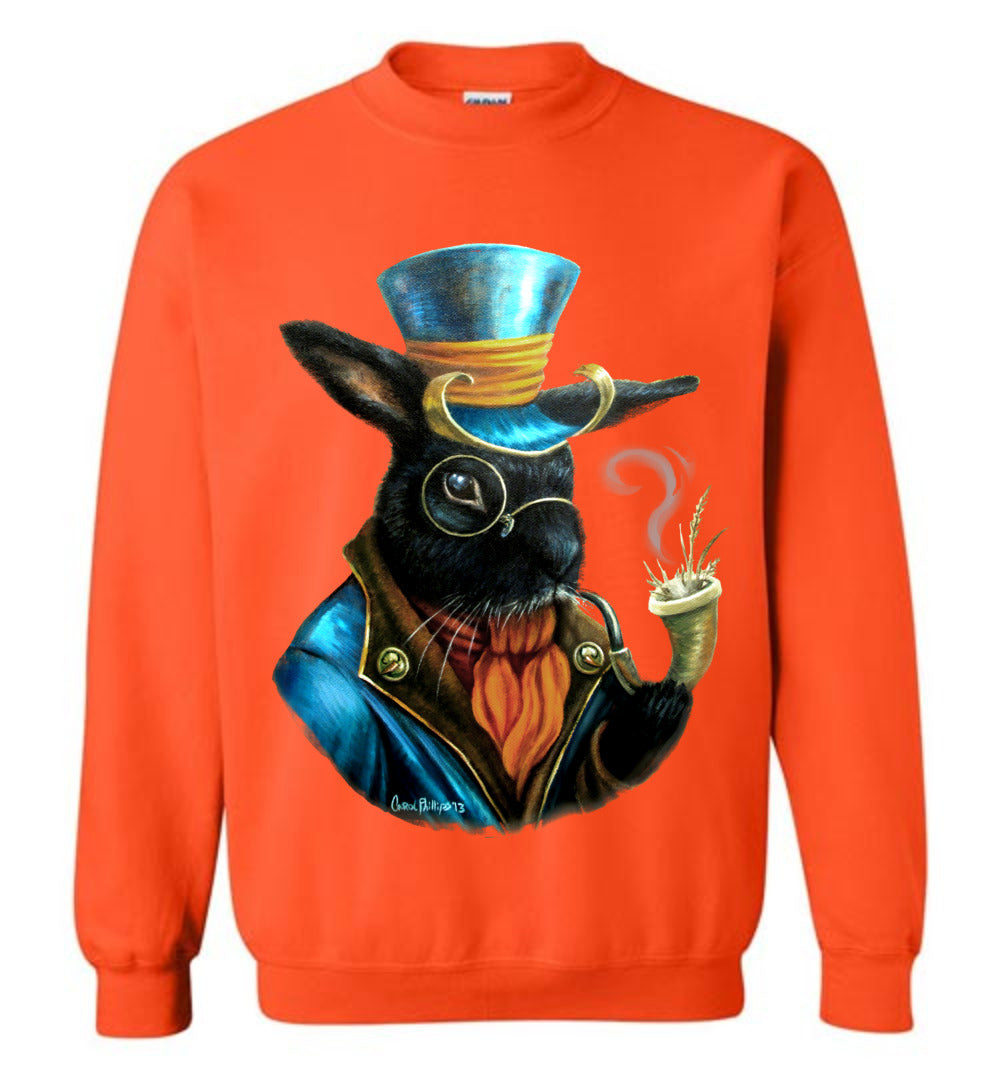 Steam Punk Smoking bunny rabbit Sweat Shirt Fall Unisex (s - 5xl ) - Inlumined Arts LLC