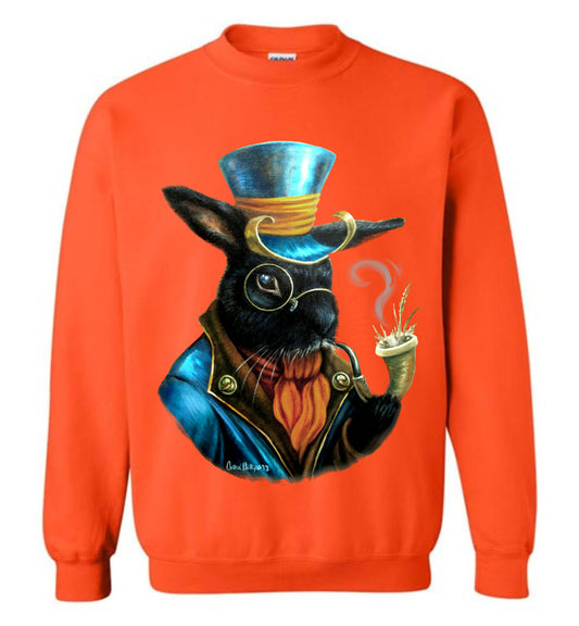 Steam Punk Smoking bunny rabbit Sweat Shirt Fall Unisex (s - 5xl ) - Inlumined Arts LLC