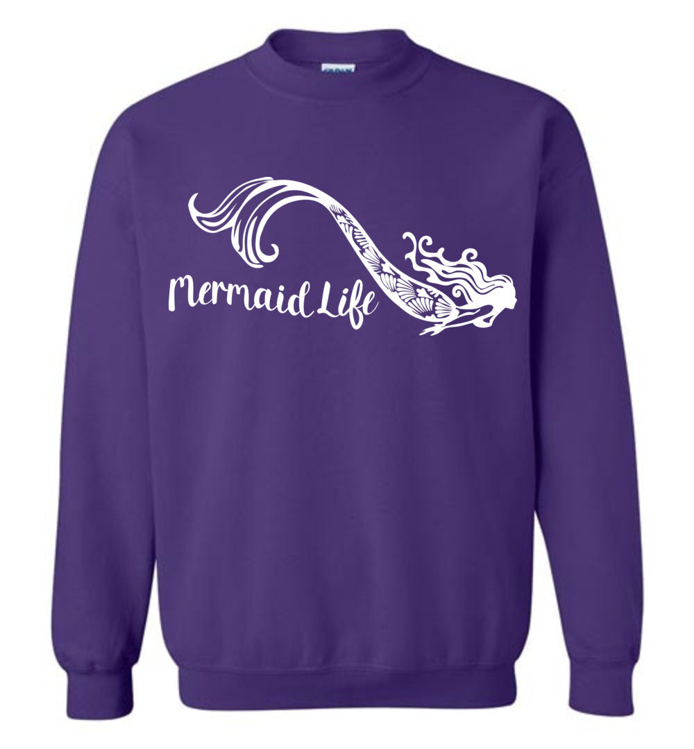 Mermaid Life Unisex Sweatshirt mens womens ocean summer boating - Inlumined Arts LLC