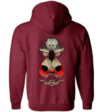 Magical Death Head Moth Occult Zip Hoodie