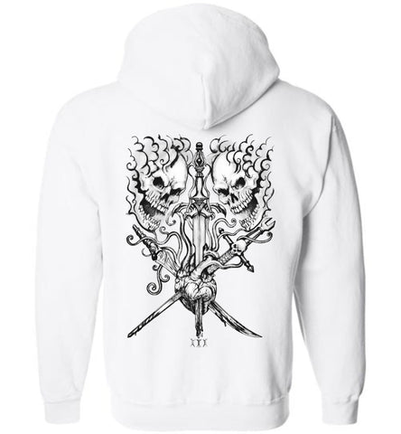 3 of Swords heavy metal tattoo tarot hoodie sweatshirt