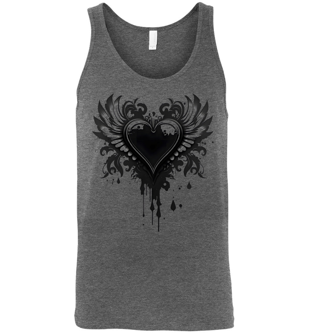Gothic Emo Rock and Roll Bleeding Heart Unisex Tank Top