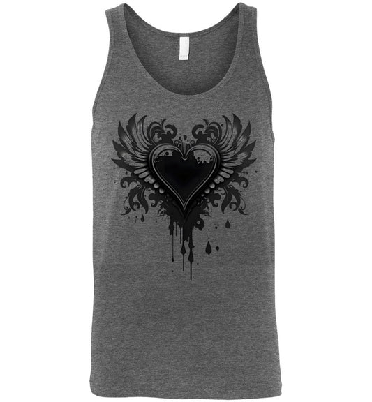 Gothic Emo Rock and Roll Bleeding Heart Unisex Tank Top