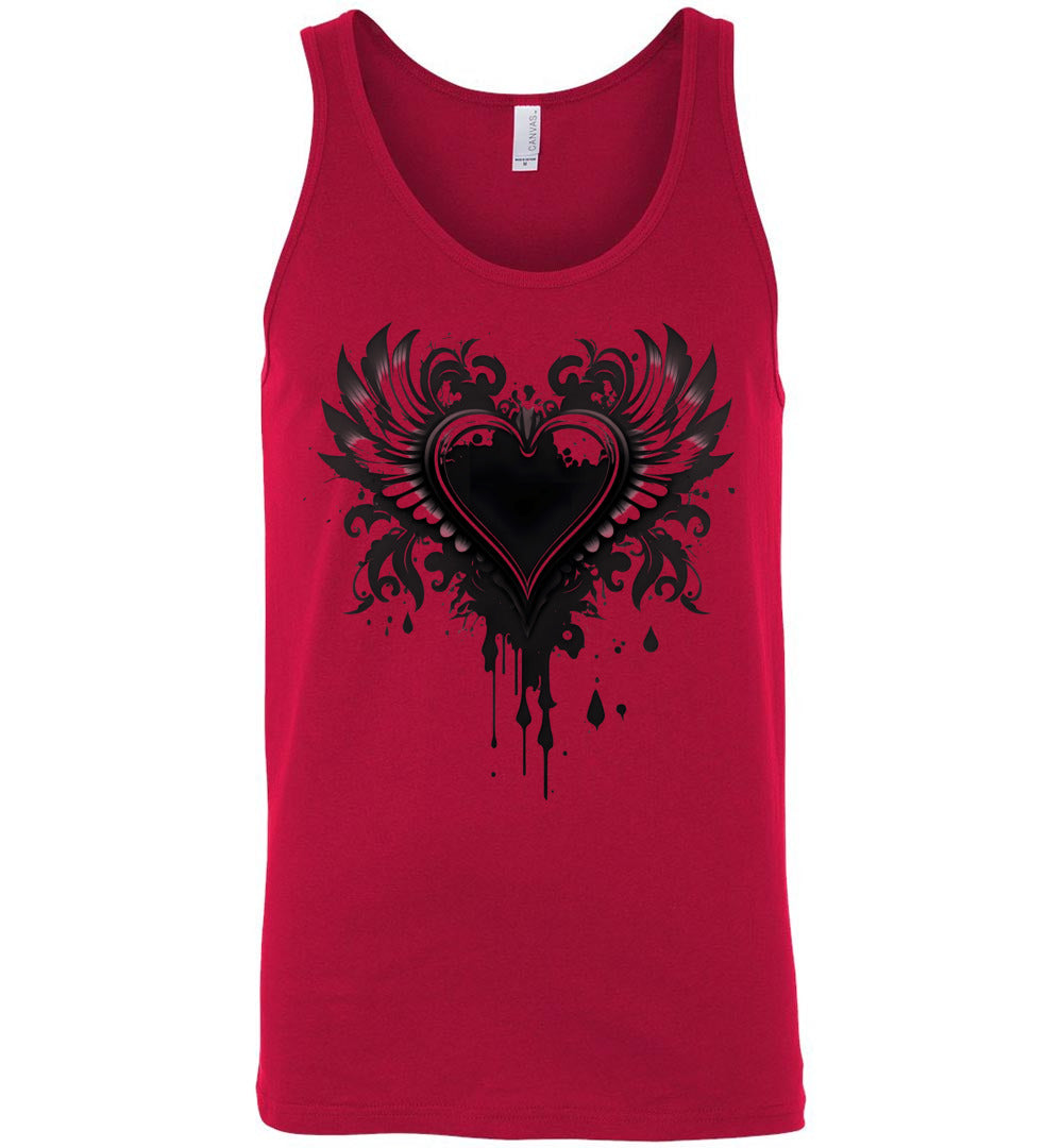 Gothic Emo Rock and Roll Bleeding Heart Unisex Tank Top