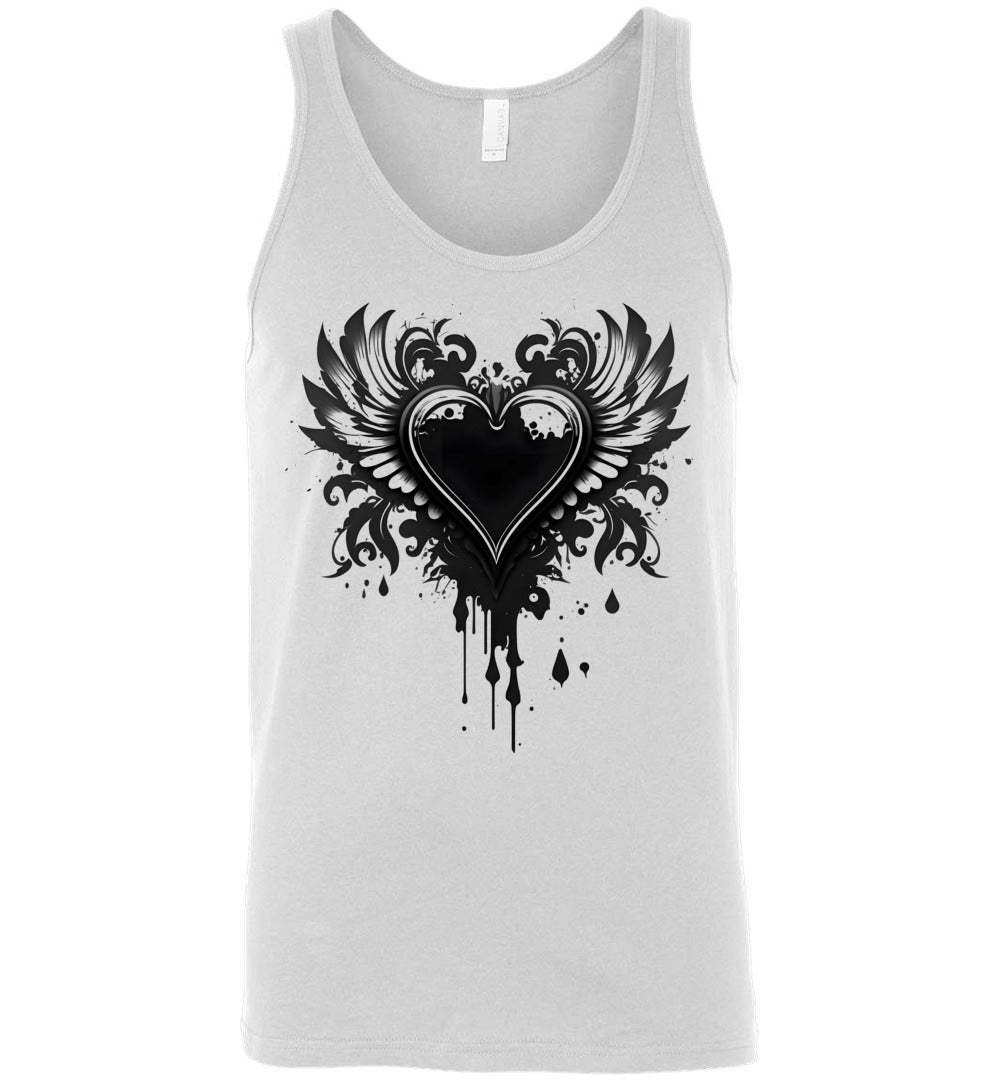 Gothic Emo Rock and Roll Bleeding Heart Unisex Tank Top