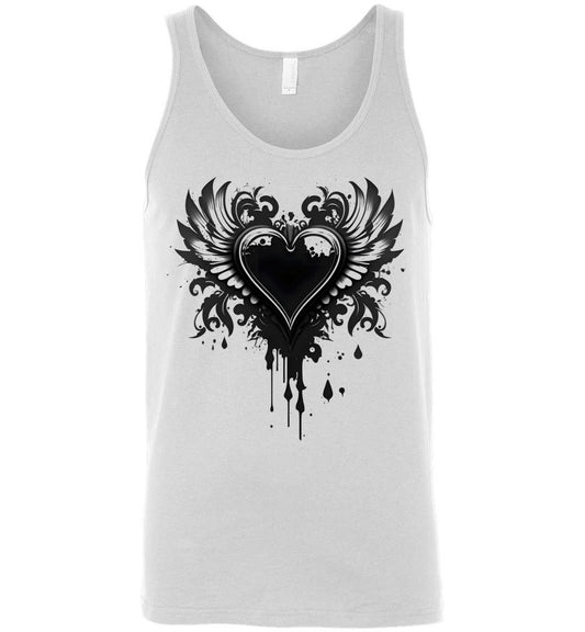 Gothic Emo Rock and Roll Bleeding Heart Unisex Tank Top