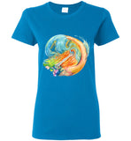 Color swirl Rainbow Siren Mermaid Beachwear t-shirt Gildan Womens