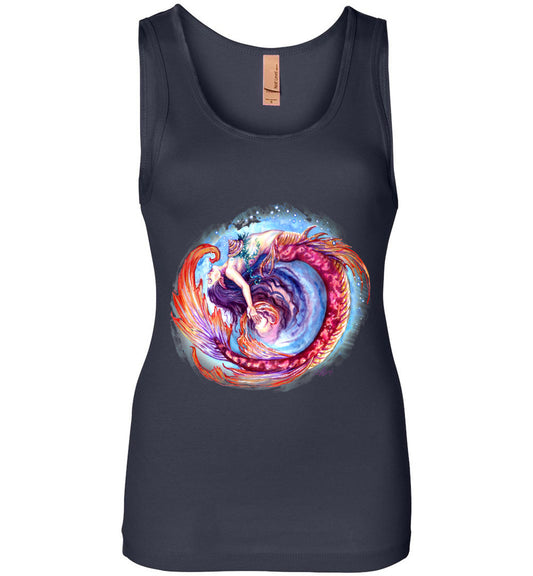 Mermaid Siren Fantasy Art Ocean Color Swirl Shirt  next level tank top - Inlumined Arts LLC