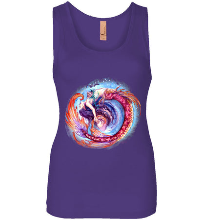 Mermaid Siren Fantasy Art Ocean Color Swirl Shirt  next level tank top - Inlumined Arts LLC