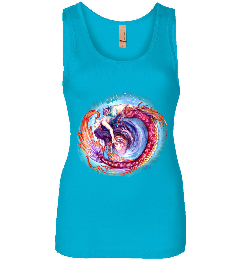 Mermaid Siren Fantasy Art Ocean Color Swirl Shirt  next level tank top - Inlumined Arts LLC