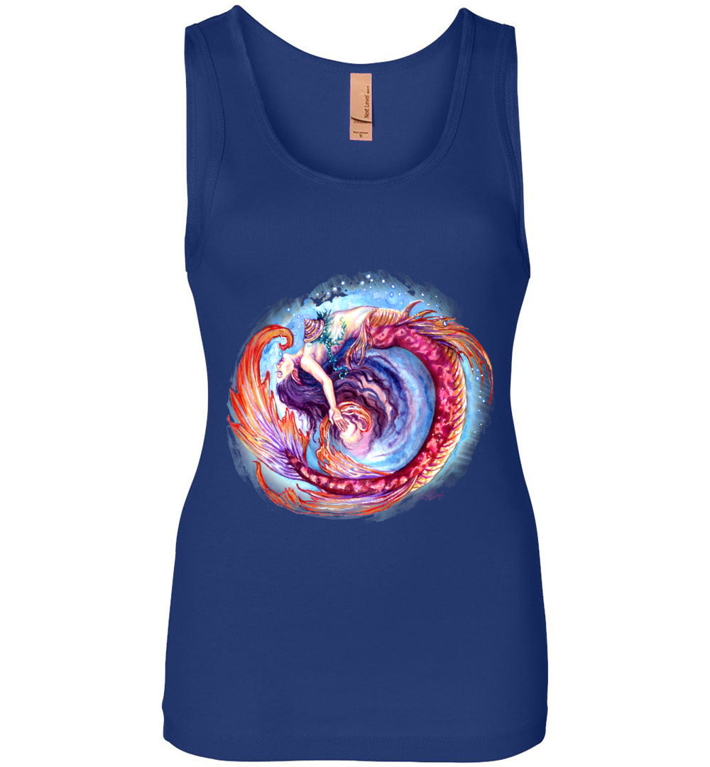 Mermaid Siren Fantasy Art Ocean Color Swirl Shirt  next level tank top - Inlumined Arts LLC