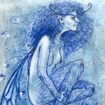 Maha Watercolor and Ink Fairy Art MINI sketch Carol Phillips Art 2005 Early Work