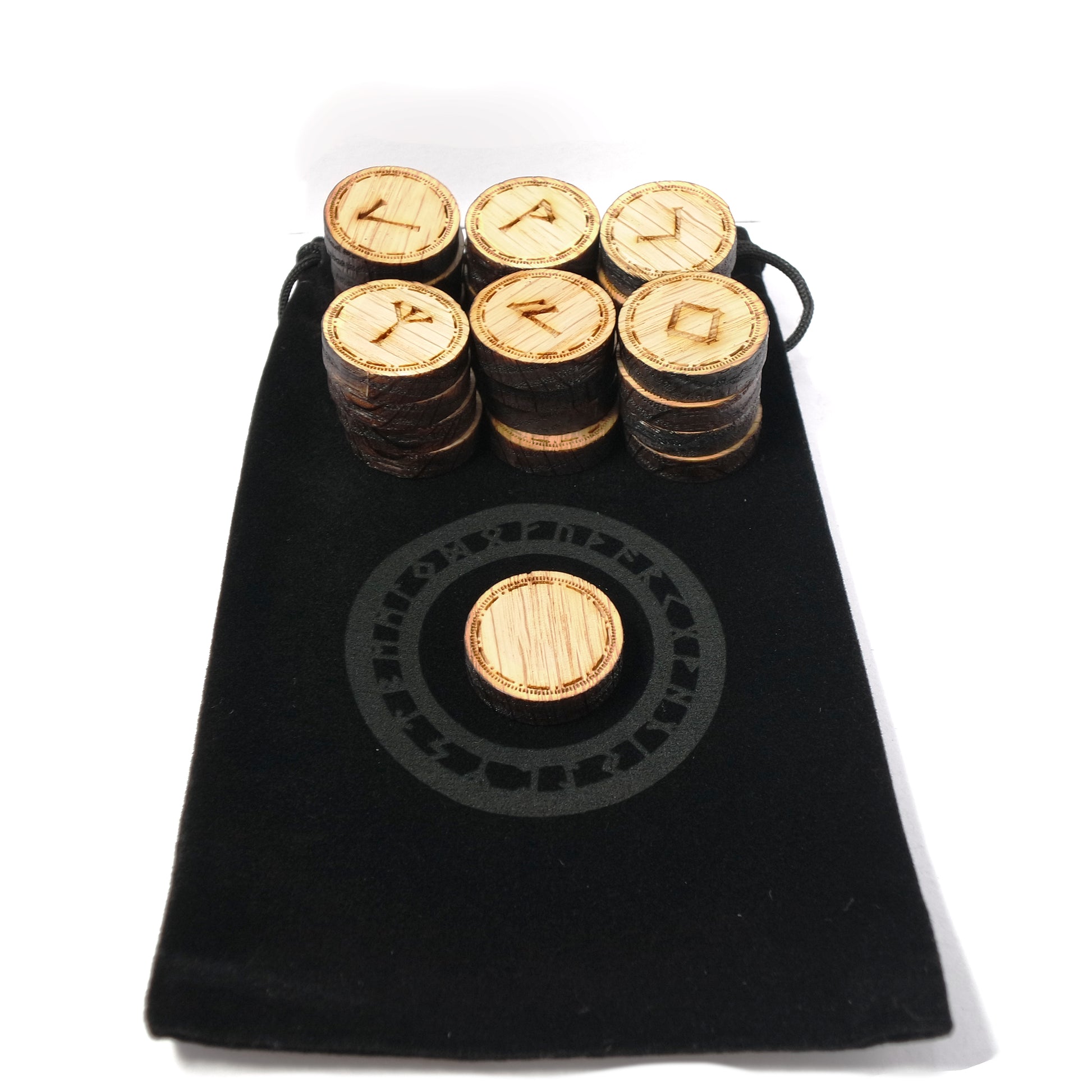 Round coin style  Elder Futhark Viking Pocket rune set - Inlumined Arts LLC