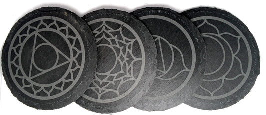 Set of 7 Slate Chakra Coasters