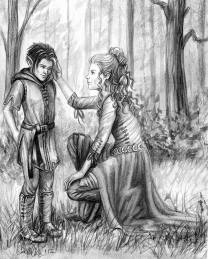 Adrianna and Young Talemar PUBLISHED ILLUSTRATION  Shadow Over Shandahar - Inlumined Arts LLC