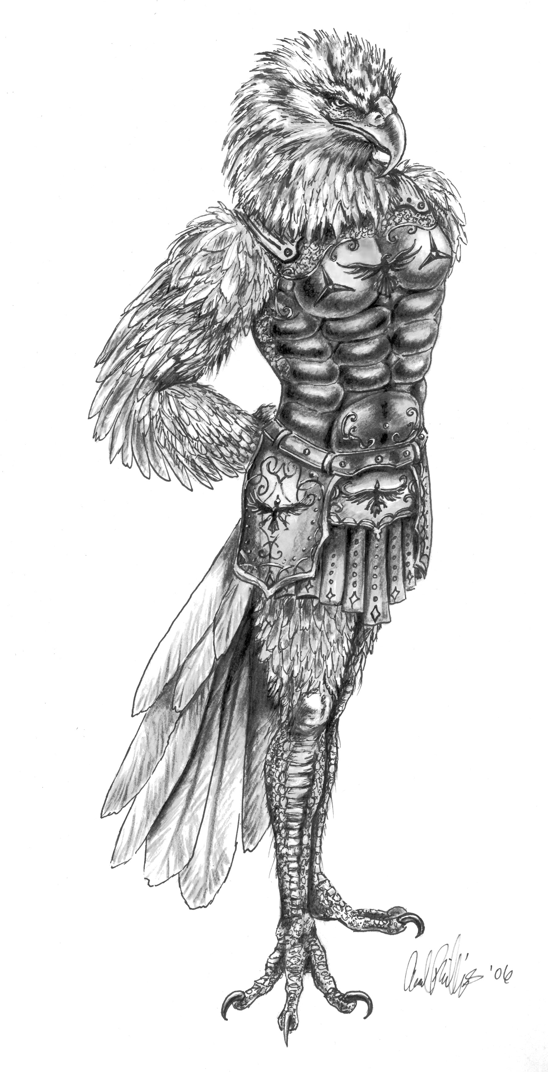 Tales Of Tamoor Bird Man Warriors Sketch Portfolio  Concept Set of 6 - Inlumined Arts LLC
