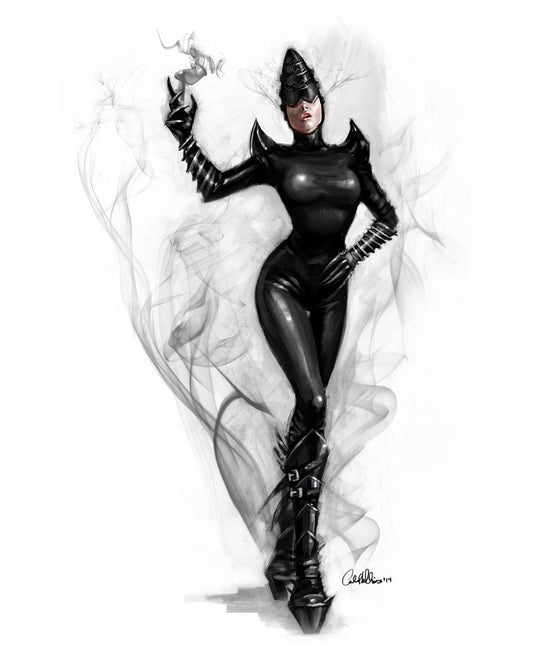 The Shadow Tech Goddess Sexy Sci-Fi Art Print - Inlumined Arts LLC