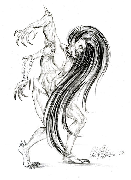 LEAGUE OF ELDER ILLUSTRATION Drawing ARTWORK "Berserkiside, Side" - Inlumined Arts LLC