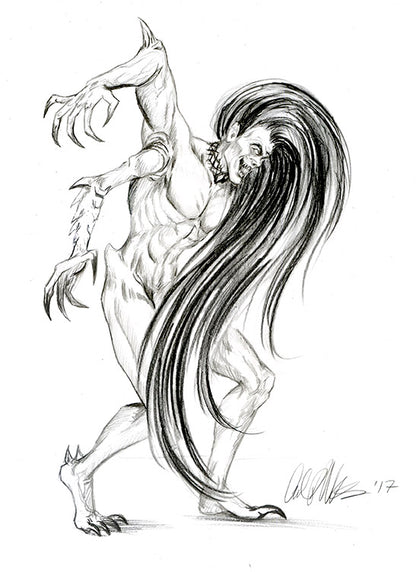 LEAGUE OF ELDER ILLUSTRATION Drawing ARTWORK "Berserkiside, Side" - Inlumined Arts LLC