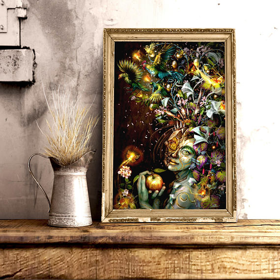 The Abundant Woman Imaginative Realism Art Print - Inlumined Arts LLC