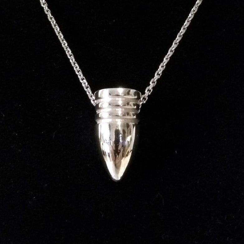Sterling Silver Civil War Bullet Necklace - Inlumined Arts LLC