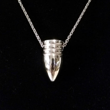 Sterling Silver Civil War Bullet Necklace - Inlumined Arts LLC