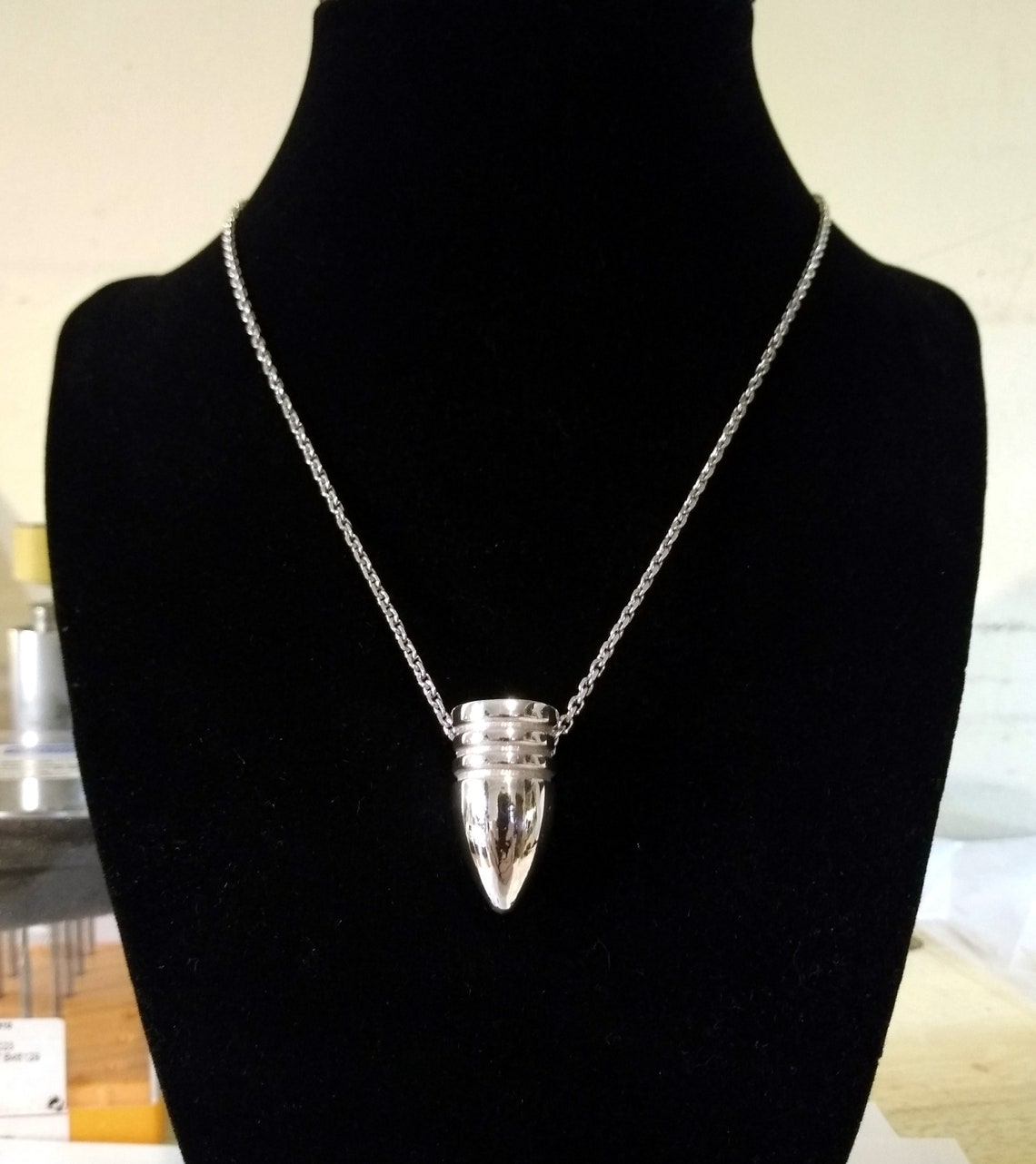 Sterling Silver Civil War Bullet Necklace