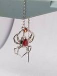 Spooky Witchy Gothic Spider Sterling Silver Threader Earrings