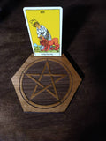 Altar Board Earth Pentacle, Cherry Wood Tarot Card holder