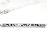 Women's Norse Futhark Sterling Silver Rune Bar Necklace Minimalist