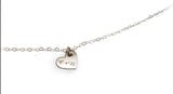 Sterling Silver Romantic Heart Charm Necklace Custom Initial Anniversary Valentines keepsake