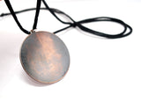 Rustic Copper Norse Rune Circle viking pendant, personalized pagan gift 