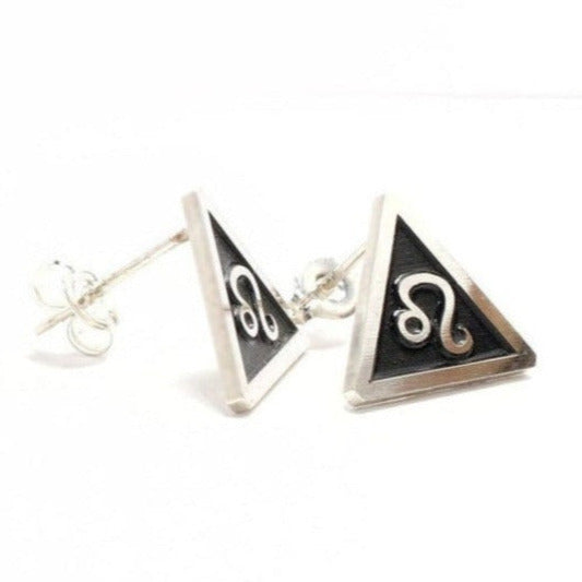 zodiac stud earrings silver .925