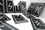 Norse Viking Futhark  Rune Set, Knotwork Rune Card Set, Metallic Rune Tiles
