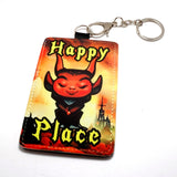 Happy Place chibi demon devil, Id card, key chain wallet