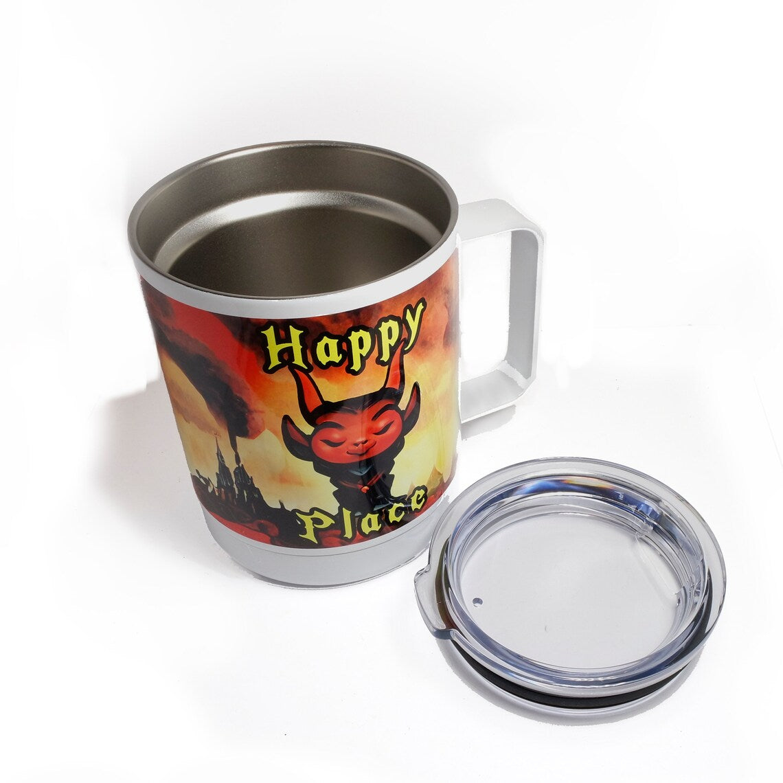 Happy Place, Stainless Steel Chibi Devil Demon Mug Thermus