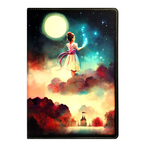 Whimsical Dream Girl PU Leather Lined Dream Journal Diary Book