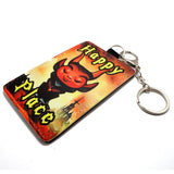 Happy Place chibi demon devil, Id card, key chain wallet