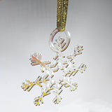 Snowflake Winter holiday ornament, yule  or christmas, gold , Iridscent or Gold acrylic