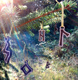 Viking norse  pagan Wooden futhark rune ornaments