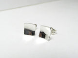 Sterling Silver Square MINIMALIST concave Stud Earrings