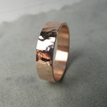 polished  hammered copper ring