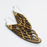 Fairy Wing Wood Dangle Earrings