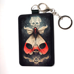 Magical death heads moth occult, Id card, key chain wallet